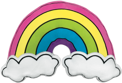 Picture Of Rainbow And Clouds Embroidered Pillow - Embroidery (415x415)