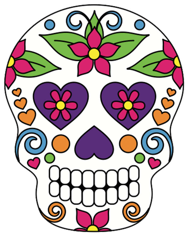 Sugar Skulls - Sugar Skull Pumpkin Painting (819x1024)