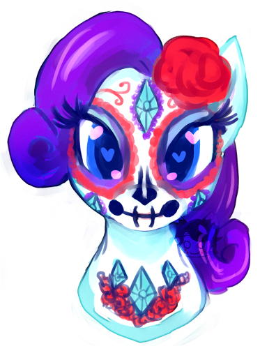 Sugar Skull Rarity Bust By Scarlet-songstress - My Little Pony Sugar Skull (400x500)