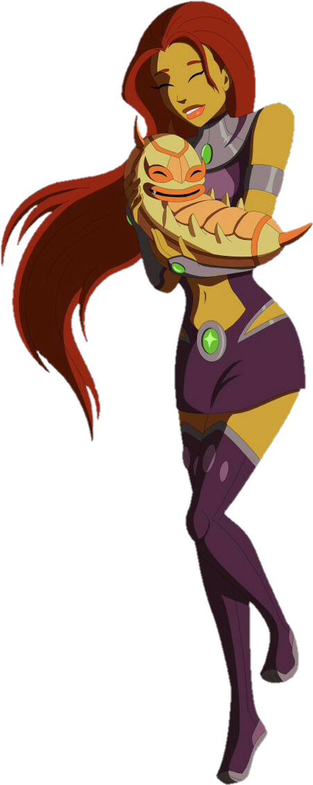 Starfire Teen Titans Go Robin Blackfire - Starfire And Silkie (512x1150)