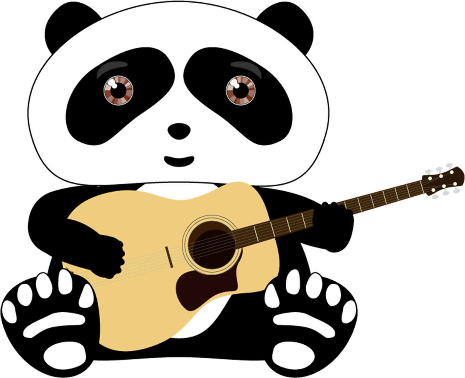 Giant Panda T-shirt Bear Guitar - Panda Bear Guitar Magnet (1975x1490)