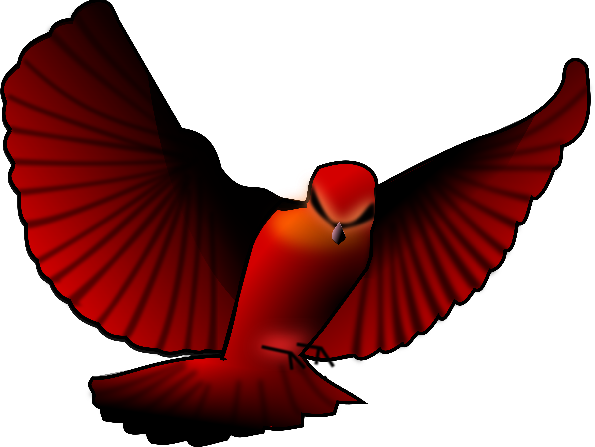 Red-bird - Red Bird Flying Clipart (2400x1800)