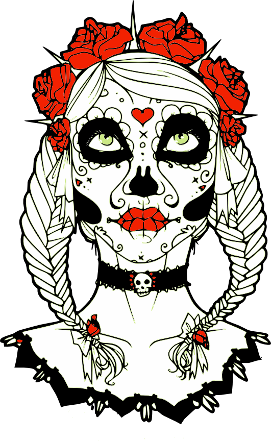 Misc, Personal Use, Copy Of Sugar Skull Girl Rab, - Harley Quinn Sugar Skull (531x864)