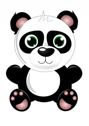 Org-vector Illustration Of A Cute Baby Panda - Baby Panda Queen Duvet (300x424)