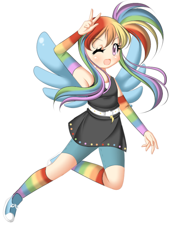 Mlp Keychain - Rainbow Dash Kawaii Anime (600x746)