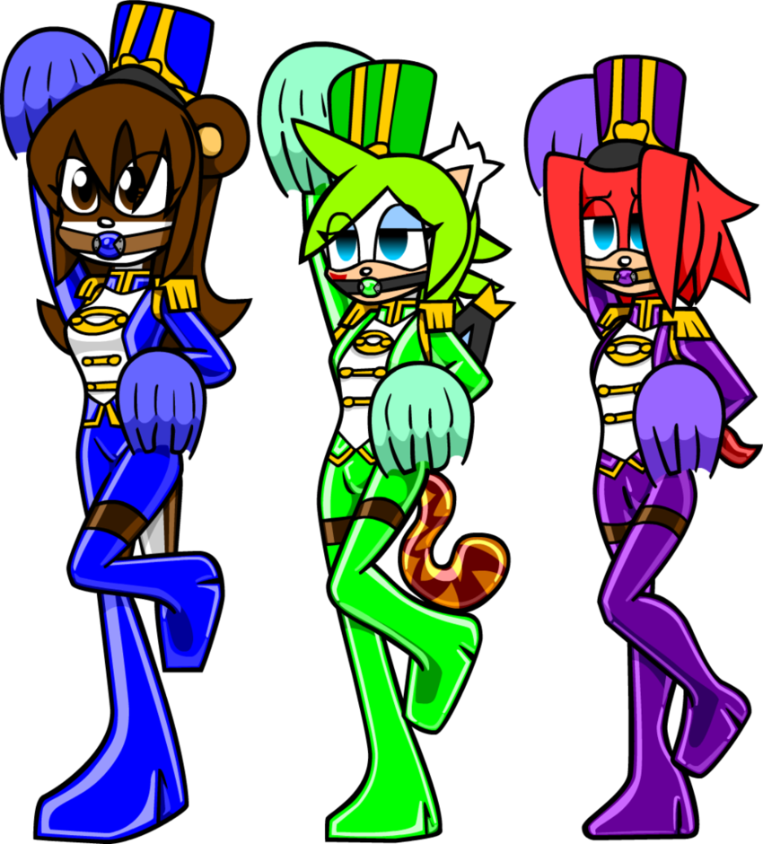 Cheer Trio By Shennanigma - Cartoon (850x940)