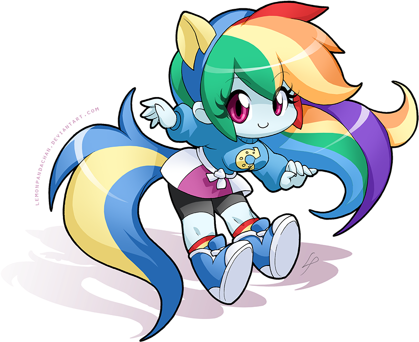 Rainbow Dash By Cchiuan - Rainbow Dash Chibi Human (900x799)