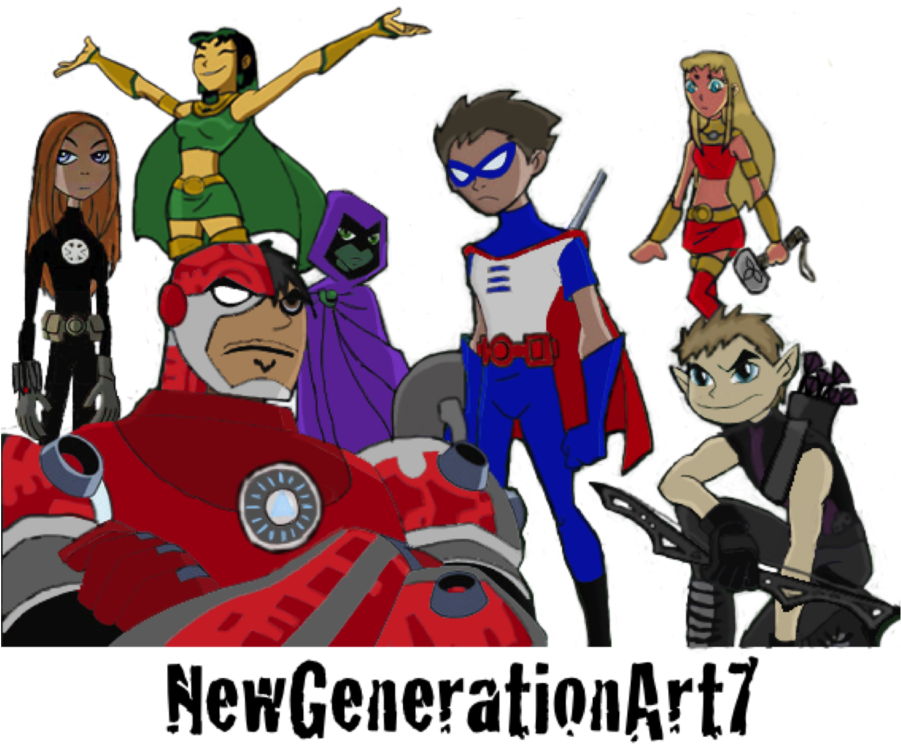 Teen Titans As Avengers By Newgenerationart7 - Teen Titans Go And Avengers (900x766)