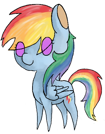 Chibi Rainbow Dash By Psychotwi - Cartoon (450x550)