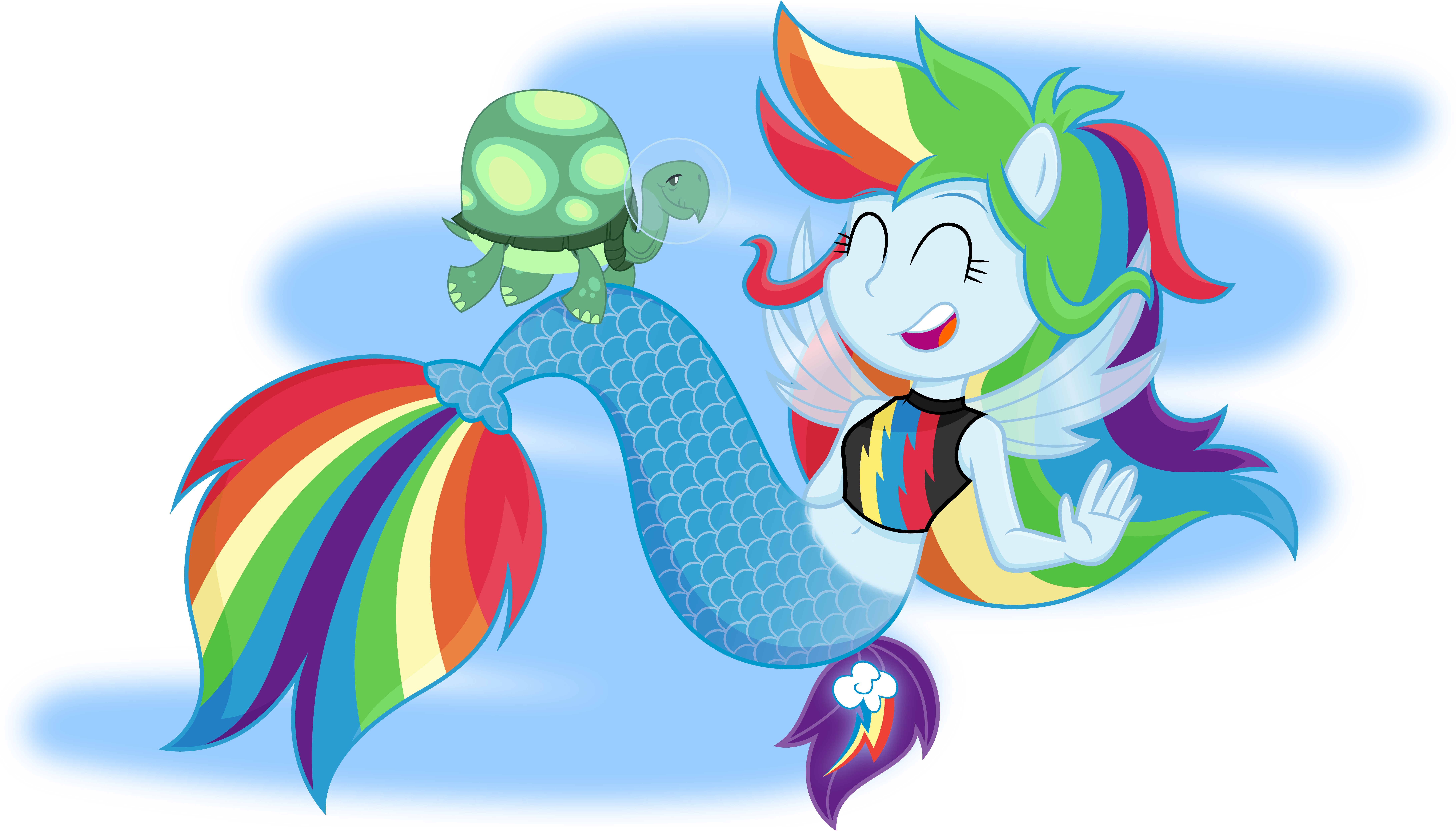 Chibi, Cute, Equestria Girls, Eyes Closed, Fin Wings, - Rainbow Dash (8733x4983)