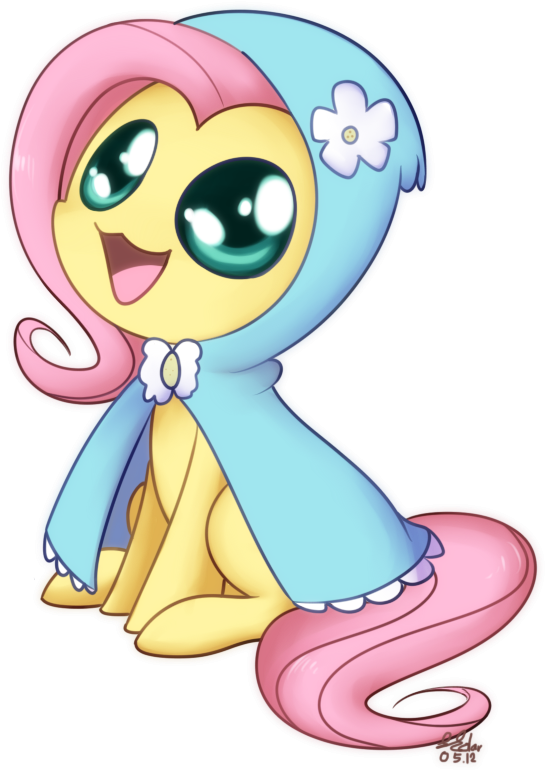 Solar-slash, Cape, Chibi, Clothes, Cute, Female, Filly, - Fluttershy (608x774)