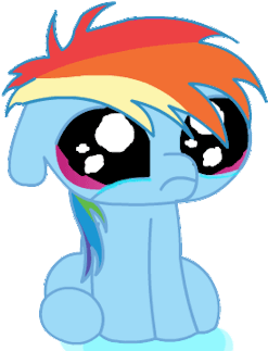 Every Tiem Ppl Skip Over My Follow Button Rainbowdash - Crying Rainbow Dash Gif (500x364)