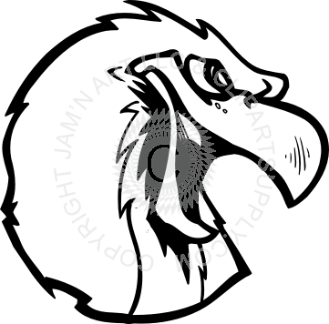 Eagle With Open Mouth Drawing (361x356)
