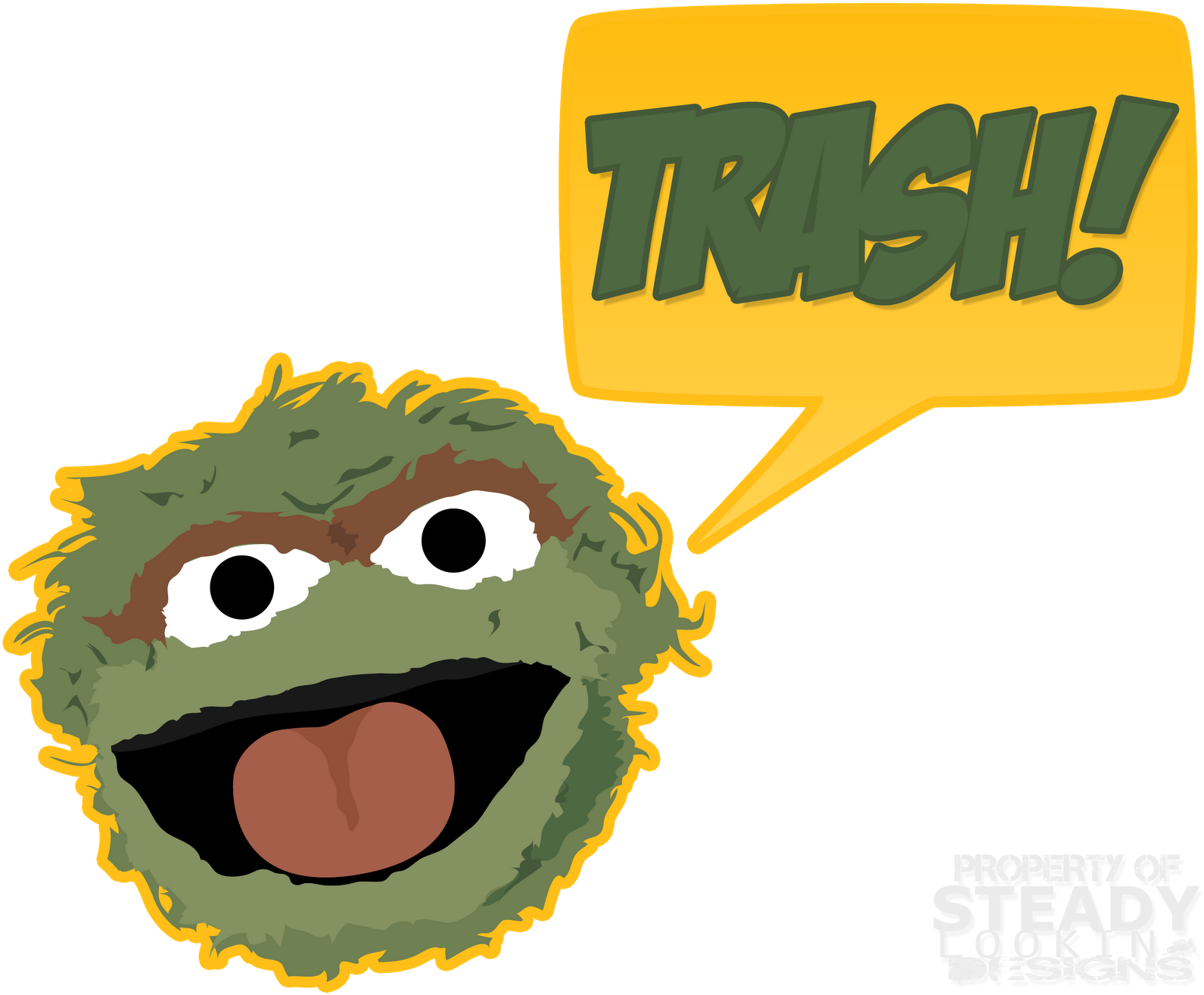 Sesame Street Cookie Monster Clipart - Oscar The Grouch Vector (1600x1342)