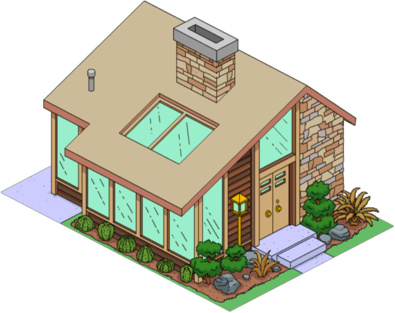 Cool Brown House Tapped Out - Simpsons Cool Brown House (570x452)