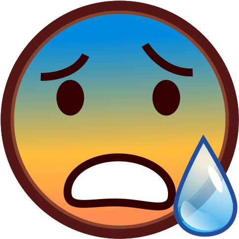 Face With Open Mouth And Cold Sweat Emoji - Circle (512x512)