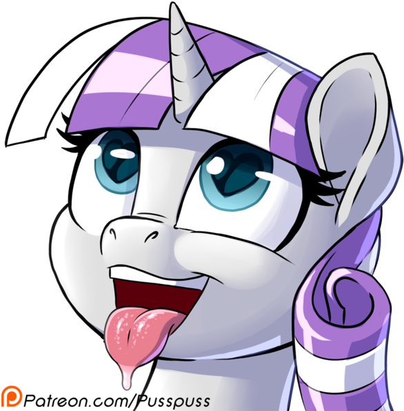 Pusspuss, Bust, Drool, Female, Heart - Pony Ahegao (600x600)