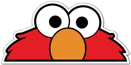 Sticker Surf Skate Elmo - Elmo Face Silhouette (500x250)