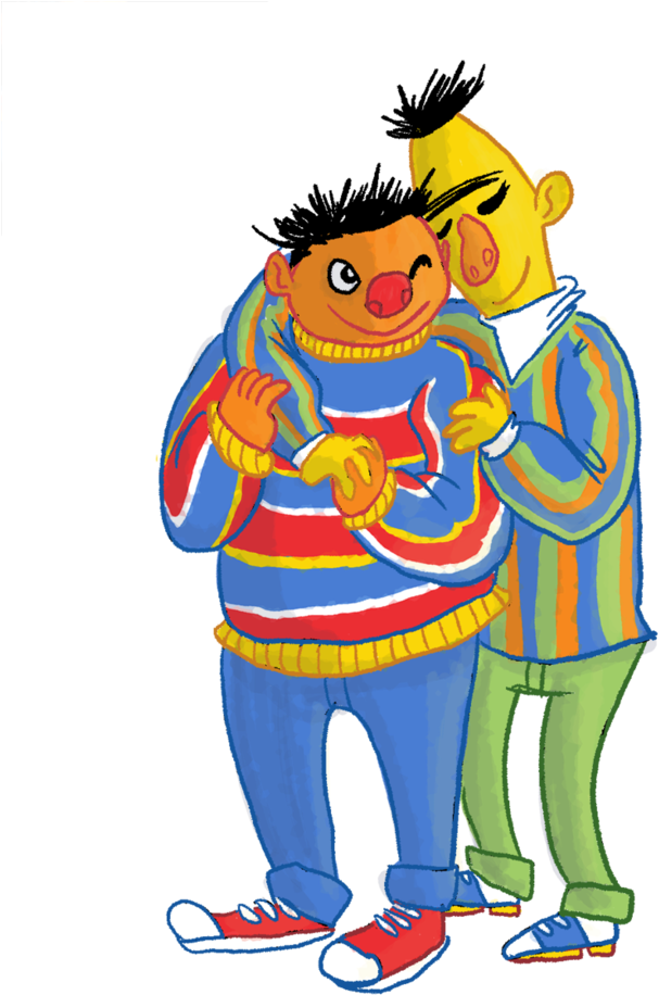 Bert And Ernie By Girlie Wilson On Deviantart - Cartoon (786x1017)