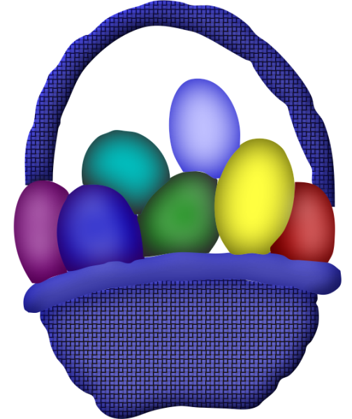 Tubes, Clipart De Páscoa - Gift Basket (504x600)