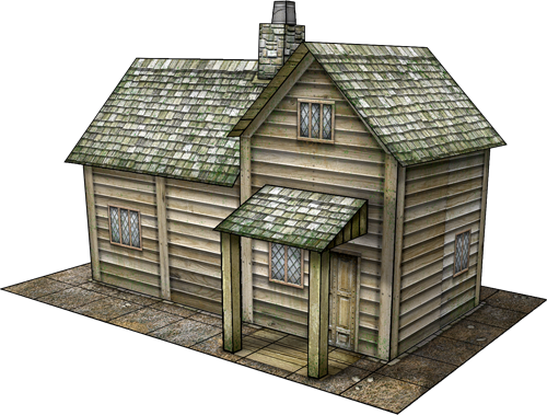 This Model's Footprint Is 7" X - House Hut Models (500x379)