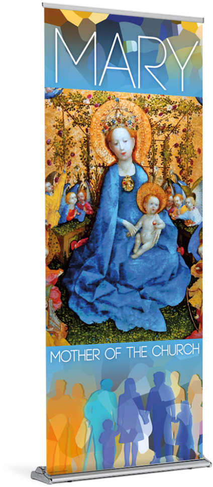 Mary Mother Of The Church Banner C - Madonna Of The Rose Bower (1024x1024)