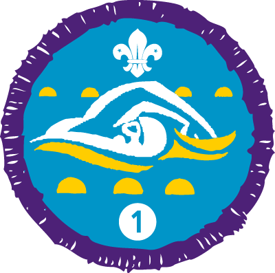 Sailing, Swimmer Staged Activity Badge - Scout Badges (400x397)