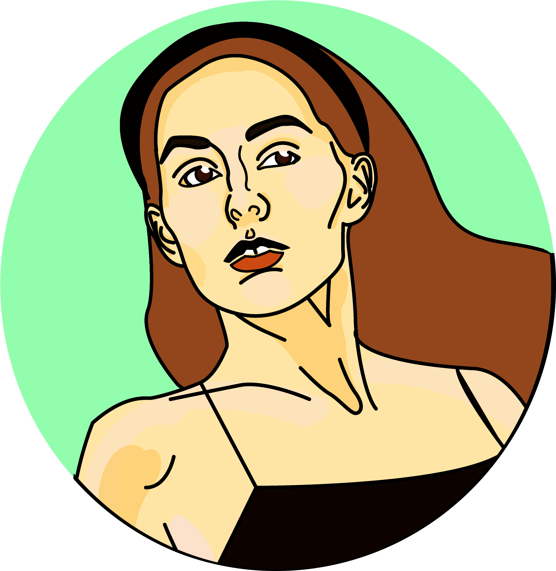 Feminist Fatal Illustration, Line Art, Graphic Portrait, - Illustration (2303x2303)