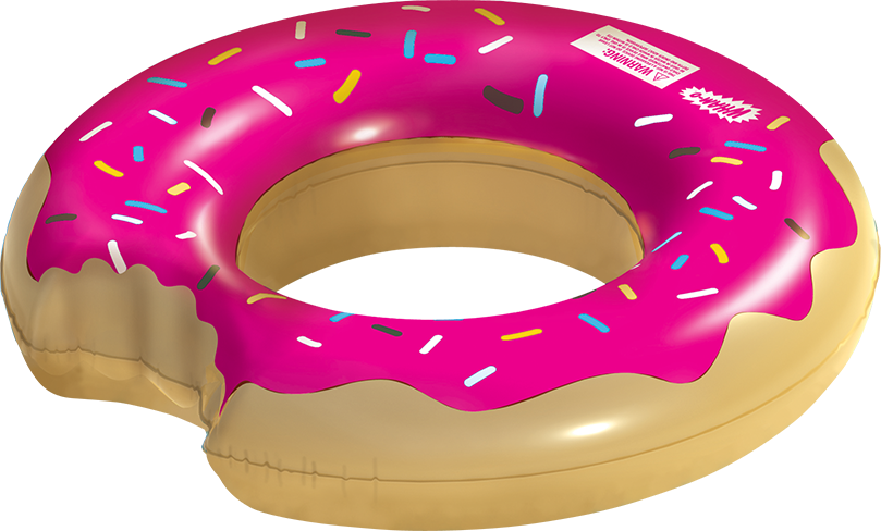Pool Clipart Pool Raft - Strawberry Doughnut Inflatable Pool Float By Wham-o (809x488)