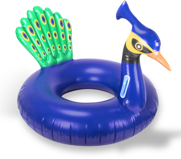 Mimosa Inc Round Tube Blue Peacock Pool Float - Inflatable (760x713)