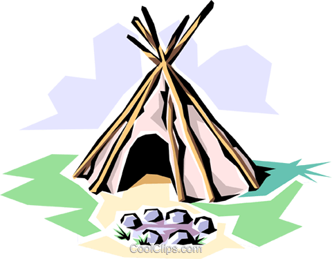 Indian Teepee Royalty Free Vector Clip Art Illustration - Indianerzelt Clipart (480x375)