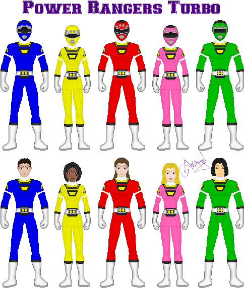 Power Rangers Turbo By Ameyal On Deviantart - Power Rangers (517x576)