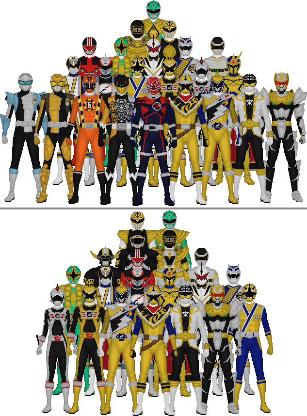 All Super Sentai And Power Rangers Sixths By Taiko554 - Sentai Sixth Rangers (633x858)
