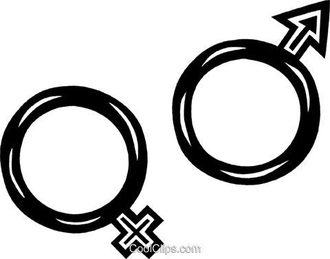 Male And Female Symbols Royalty Free Vector Clip Art - Símbolos Masculino E Feminino (480x376)
