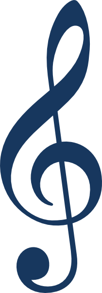 Trebleclef Clip Art - Dark Blue Treble Clef (210x598)
