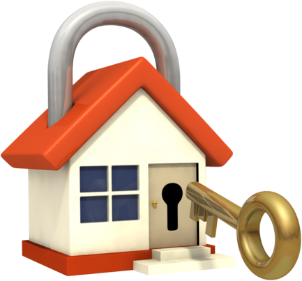 Install Lockset Knoblock & Dead Bolts - House Key Icon Png (433x403)