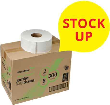 Officemax Eco Toilet Tissue 100% Recycled Jumbo Roll - Toilet Paper (500x500)