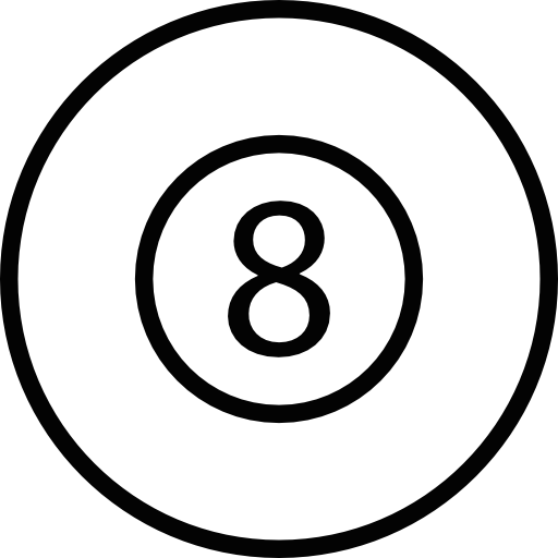8 Ball Inside A Circle Free Icon - Fair Symbol (512x512)