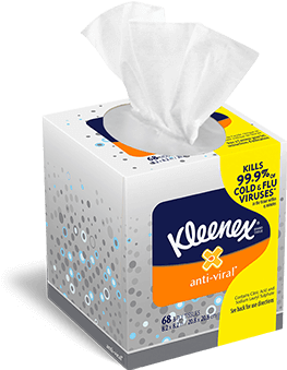 Upright Tissue Box Kleenex Anti Viral Tissues 424x365 Png Clipart Download