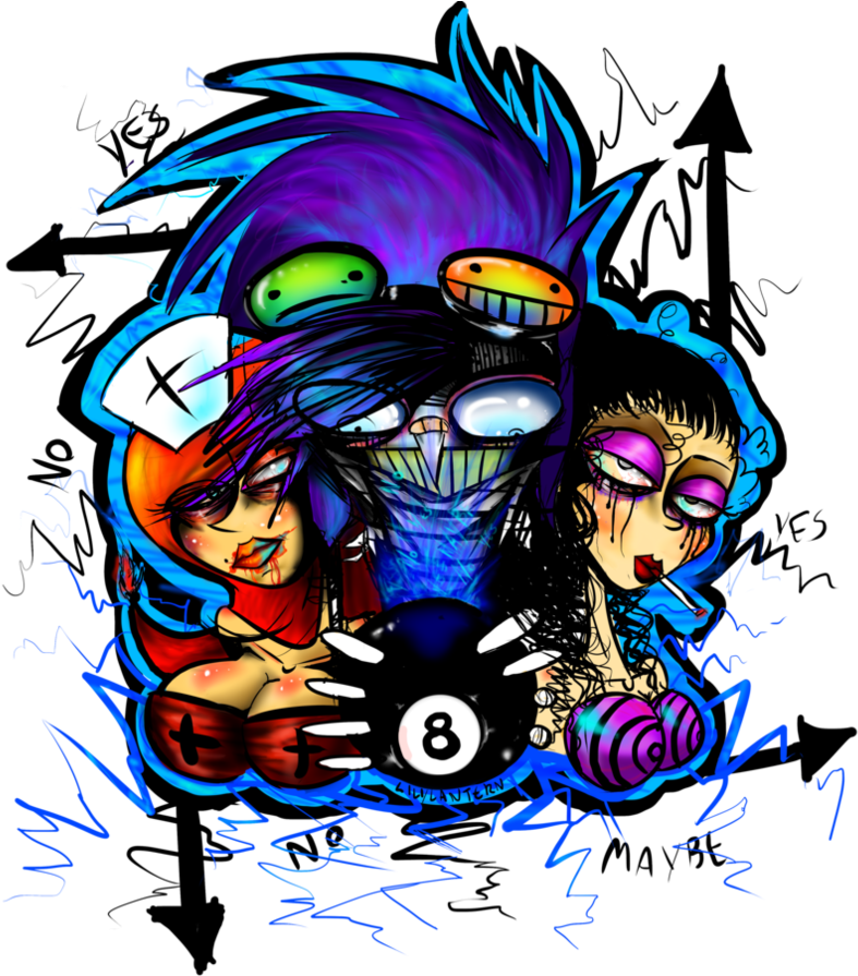 2 Hookers And An 8 Ball By Lilyfer - Graphic Design (894x894)