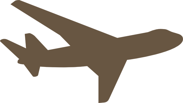 Rown Plane Clip Art - Airplane Silhouette Clip Art (600x340)