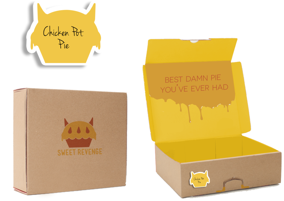 Pie Box With Die Cut Sticker Label - Pie Box With Die Cut Sticker Label (1000x809)