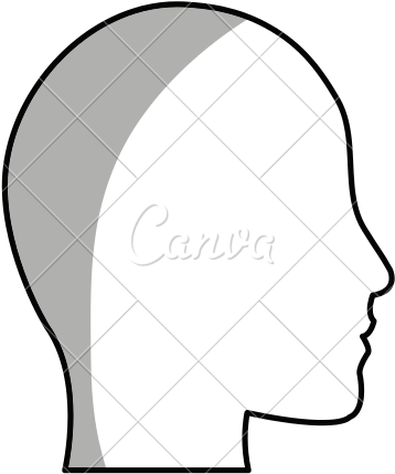 Simple Flat Design Head Profile Icon Vector Illustration - Flat Design (550x550)