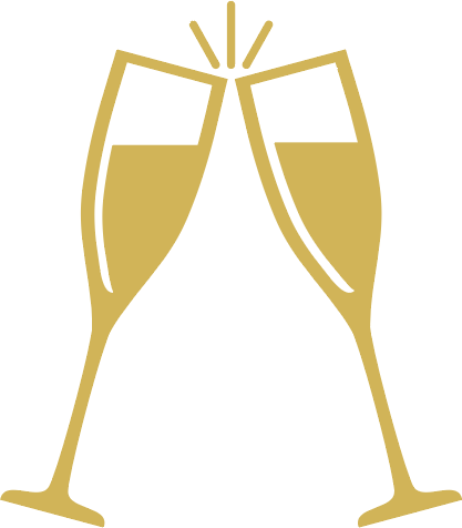 Lavo - Gold Champagne Glasses Clipart (417x476)