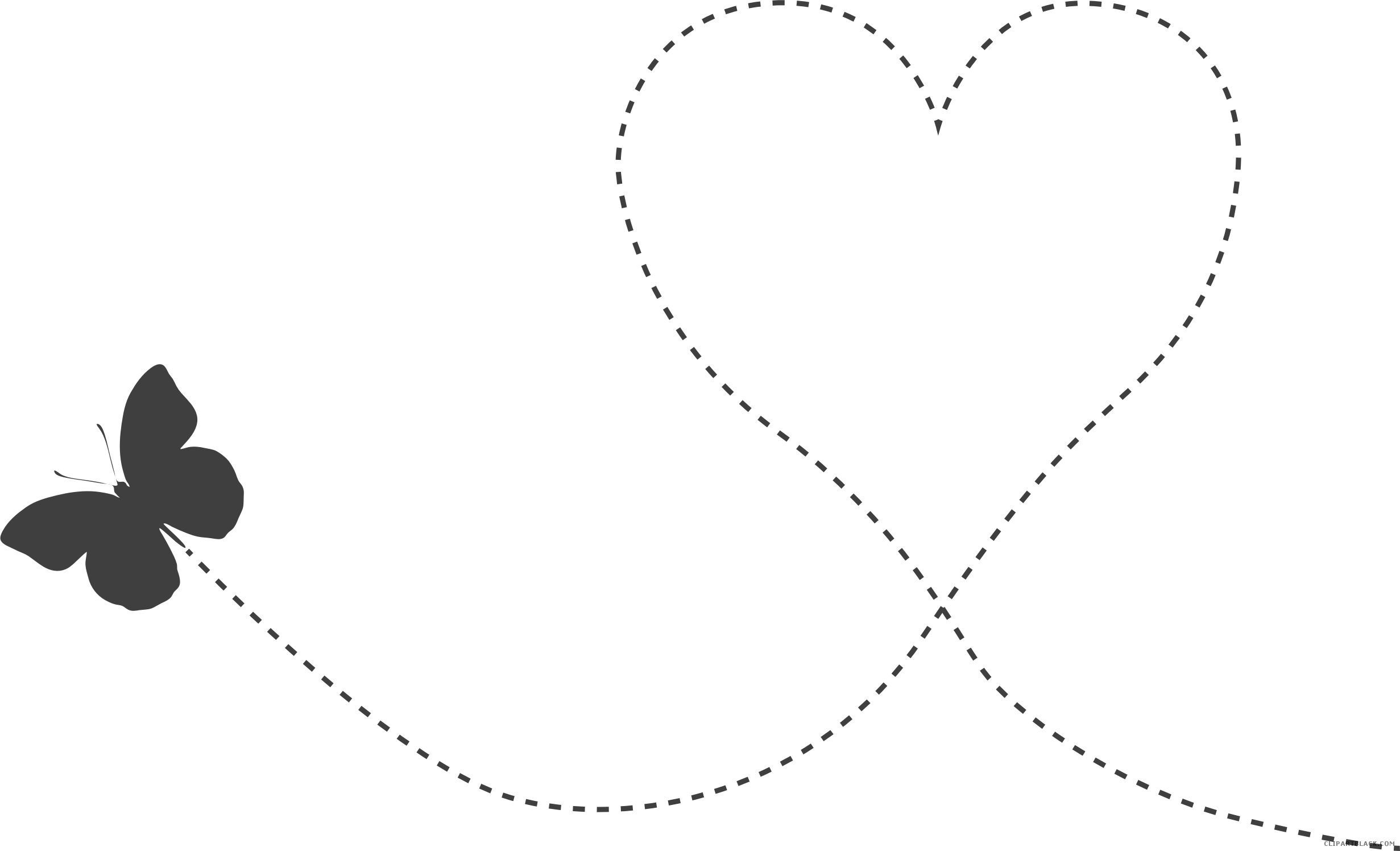 Butterfly Heart Animal Free Black White Clipart Images - Infant (2462x1496)