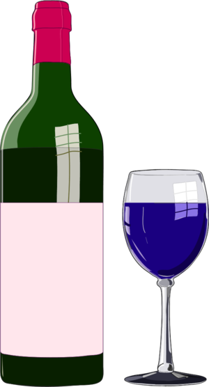 Wine Bottle And Glass Clip Art - Bottle Of Wine Clipart (300x556)