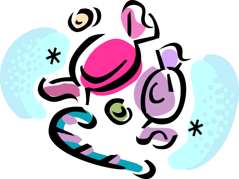 Vector Illustration Of Assorted Confectionery Candy - Vector Illustration Of Assorted Confectionery Candy (937x700)