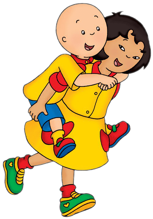 Caillou On Sarah's Back - Caillou And Sarah (501x720)