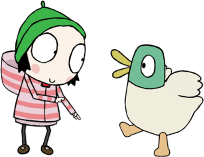 Sarah & Duck Playing - Sarah And Duck Coloring Pages (400x400)