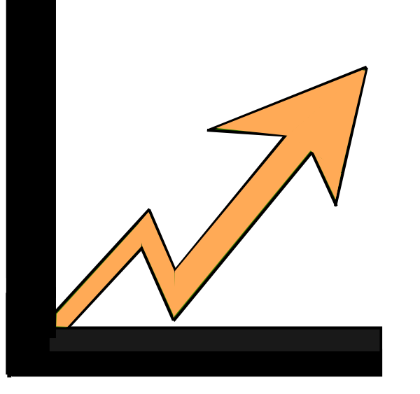 Orange Profit Arrow Outline 2 Clip Art - Triangle (600x563)